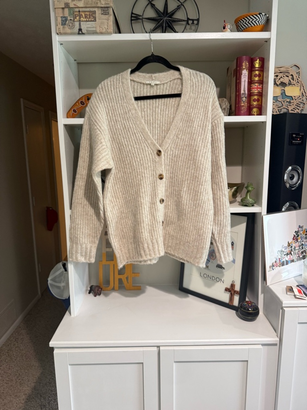 Z Supply Cream Ribbed Button-Up Cardigan
